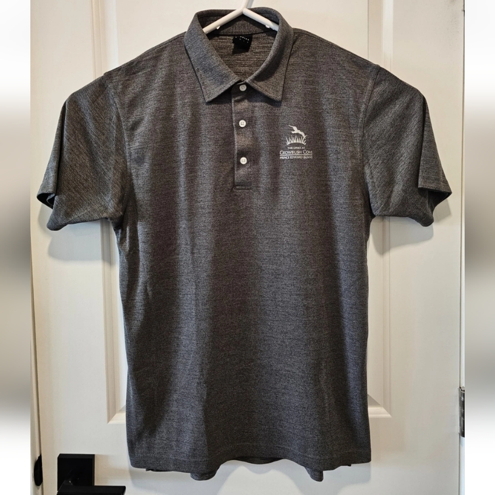 Dunning Golf Mens Large Golf Shirt Gray The Links of Crowbush Cove PEI